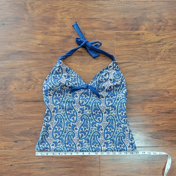 Converse Tankini Summer Swimsuit Paisley Top Blue Size Small - Picture 11 of 12
